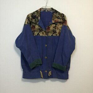 Vintage 90s Berry Ellen Tapestry Denim Reversible Jacket Size XL